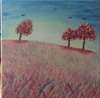 Obraz- Na cukrovom poli, olej na plátne, 50×50 cm